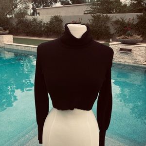New Aritzia Wilfred Merino Wool Crop Turtleneck Sweater- Black, XS